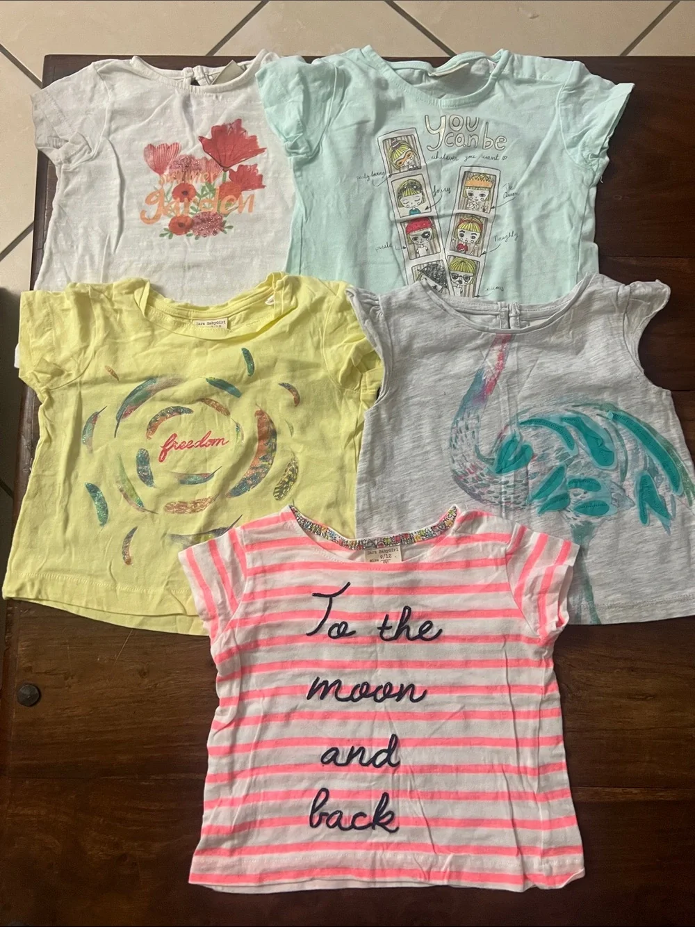 Little girls bundle of tops and shorts (15) Pink, Teal, Green, Blue Mix
